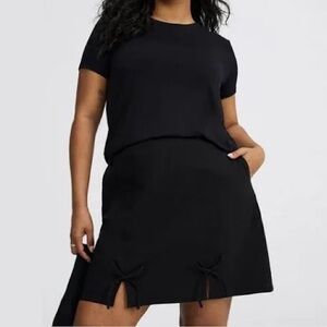 Torrid Black Mini Skirt with Bow Details